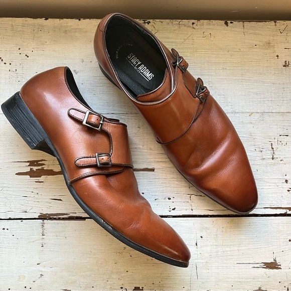 Stacy Adams Shoes Stacy Adams Mens Chestnut Brown Leather Double
